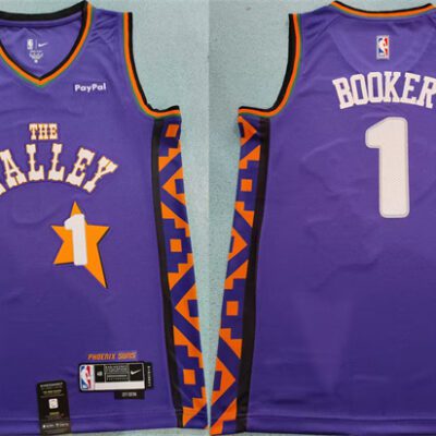 Phoenix Suns #1 Devin Booker Purple 2024 City Edition Stitched Basketball Jersey