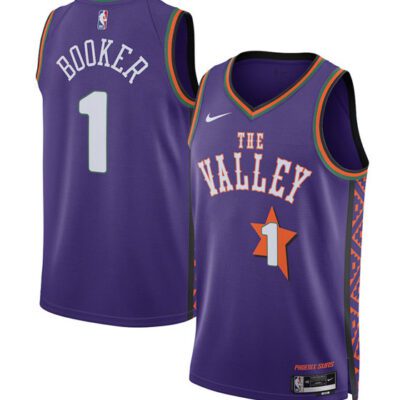 Phoenix Suns #1 Devin Booker Purple 2024/25 City Edition Swingman Stitched Basketball Jersey