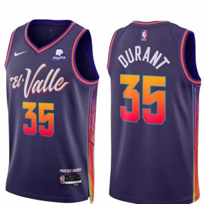 Phoenix Suns #35 Kevin Durant Purple 2023/24 City Edition Stitched Basketball Jersey