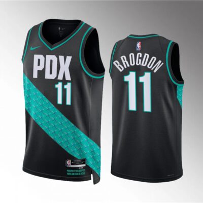 Portland Trail Blazers #11 Malcolm Brogdon 2022/23 Black City Edition Stitched Basketball Jersey