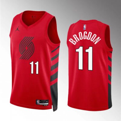 Portland Trail Blazers #11 Malcolm Brogdon Red Statement Edition Stitched Basketball Jersey