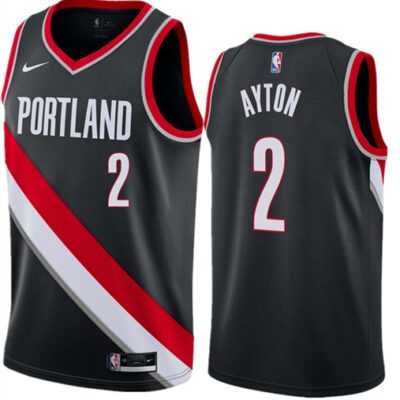 Portland Trail Blazers #2 Deandre Ayton Black 2023 Icon Edition Stitched Basketball Jersey