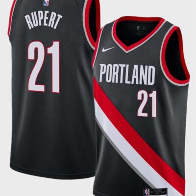 Portland Trail Blazers #21 Rayan Rupert Black Icon Edition Stitched Basketball Jersey