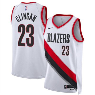 Portland Trail Blazers #23 Donovan Clingan White 2024 Draft Association Edition Stitched Basketball Jersey