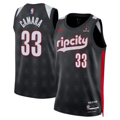 Portland Trail Blazers #33 Toumani Camara Black 2024/25 City Edition Edition Stitched Basketball Jersey