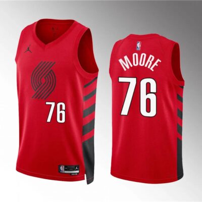 Portland Trail Blazers #76 Taze Moore Red Statement Edition Stitched Basketball Jersey