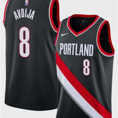 Portland Trail Blazers #8 Deni Avdija Black Icon Edition Stitched Basketball Jersey