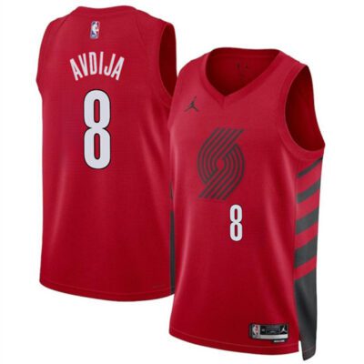 Portland Trail Blazers #8 Deni Avdija Red Statement Edition Stitched Basketball Jersey