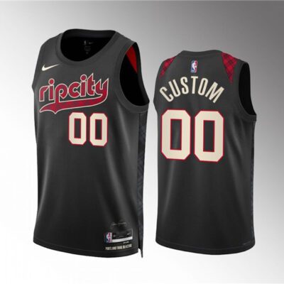 Portland Trail Blazers Active Player Custom Black 2023/24 City Edition Stitched Basketball Jersey