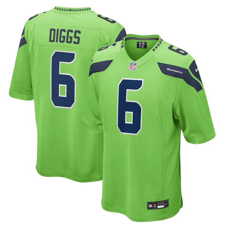 Quandre Diggs Seattle Seahawks Game Jersey - Neon Green