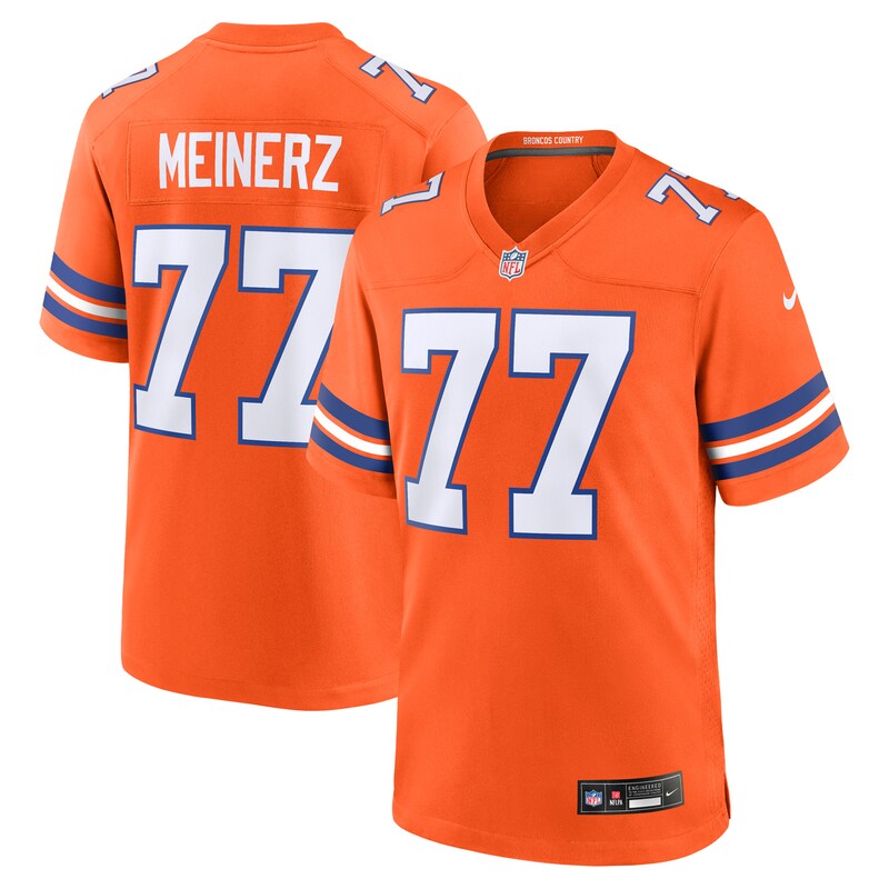 Quinn Meinerz Denver Broncos Mile High Collection 1977 Throwback Player Game Jersey - Orange