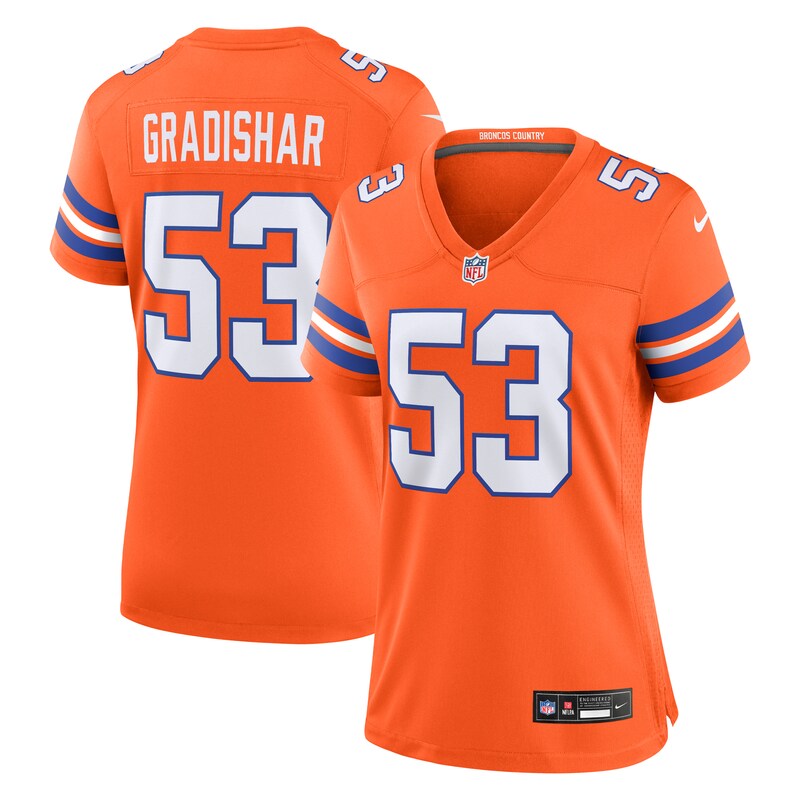 Randy Gradishar Denver Broncos Women Mile High Collection 1977 Throwback Retired Player Game Jersey - Orange