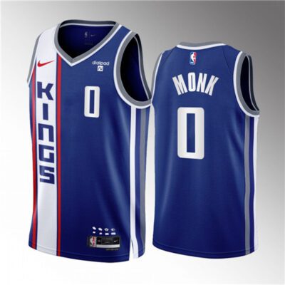 Sacramento Kings #0 Malik Monk Blue 2023/24 City Edition Stitched Basketball Jersey