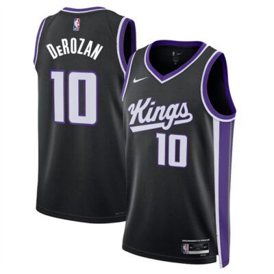 Sacramento Kings #10 DeMar DeRozan Black Icon Edition Swingman Stitched Basketball Jersey