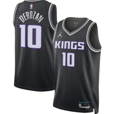 Sacramento Kings #10 DeMar DeRozan Black Statement Edition Stitched Jersey