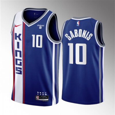 Sacramento Kings #10 Domantas Sabonis Blue 2023/24 City Edition Stitched Basketball Jersey