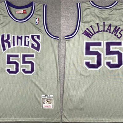 Sacramento Kings #55 Jason Williams Gray 2000-01 Throwback Stitched Jersey