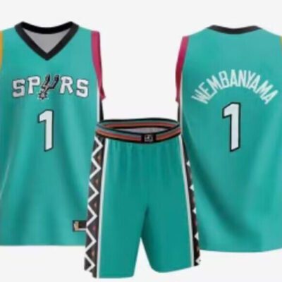 San Antonio Spurs #1 Victor Wembanyama Teal Stitched Jersey(With Shorts)