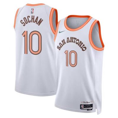 San Antonio Spurs #10 Jeremy Sochan White 2023/24 City Edition Stitched Basketball Jersey