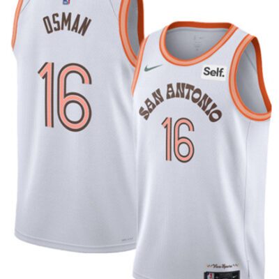 San Antonio Spurs #16 Cedi Osman White 2023/24 City Edition Stitched Basketball Jersey