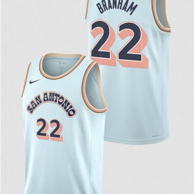 San Antonio Spurs #22 Malaki Branham Light Blue 2024/25 City Edition Stitched Basketball Jersey