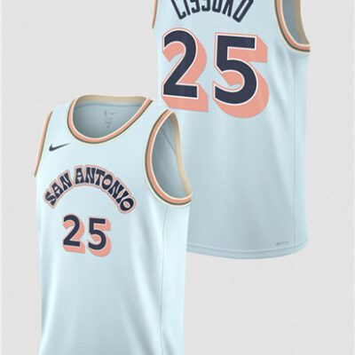 San Antonio Spurs #25 Sidy Cissoko Light Blue 2024/25 City Edition Stitched Basketball Jersey