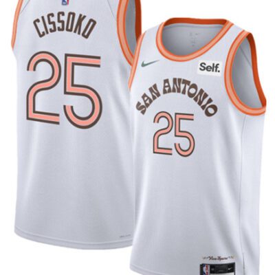 San Antonio Spurs #25 Sidy Cissoko White 2023/24 City Edition Stitched Basketball Jersey