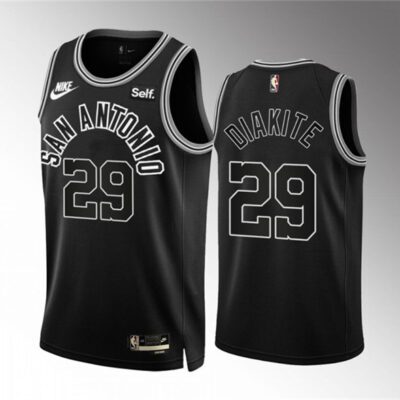 San Antonio Spurs #29 Mamadi Diakite Black Icon Edition Stitched Basketball Jersey