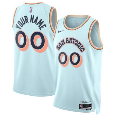 San Antonio Spurs ActiVE Player Custom Light Blue 2024/25 City Edition Stitched Basketball Jersey