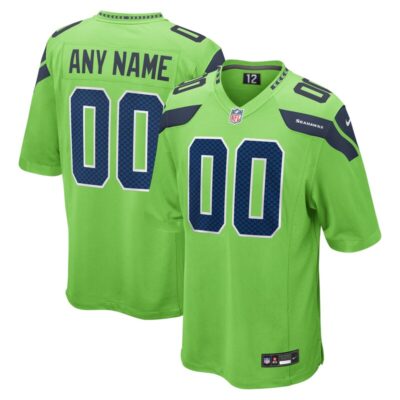 Seattle Seahawks Alternate Custom Game Jersey - Neon Green