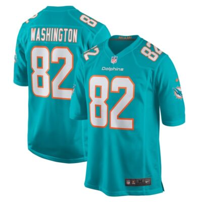 Tahj Washington Miami Dolphins Game Jersey - Aqua