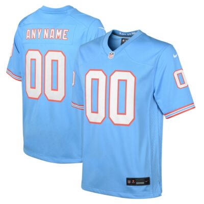 Tennessee Titans Youth Oilers Throwback Custom Game Jersey - Light Blue