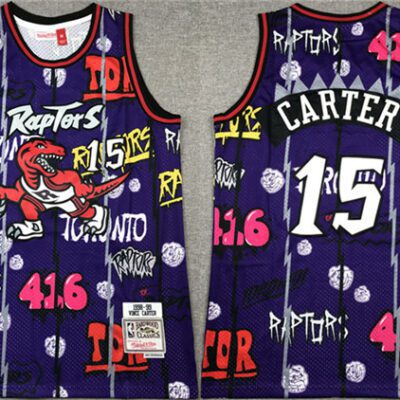 Toronto Raptors #15 Vince Carter Purple 1998-99 Throwback Stitched Jersey