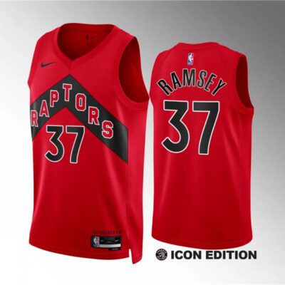 Toronto Raptors #37 Jahmi'us Ramsey Red Icon Edition Stitched Basketball Jersey