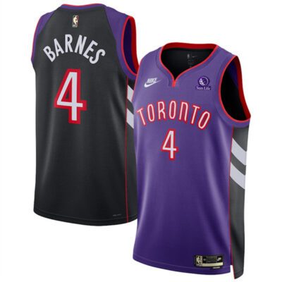 Toronto Raptors #4 Scottie Barnes Purple 2024/25 Classic Edition Swingman Stitched Basketball Jersey