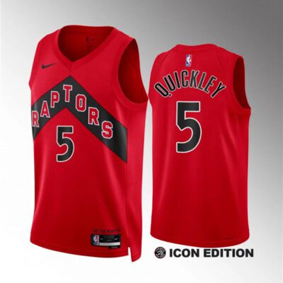 Toronto Raptors #5 Immanuel Quickley Gold 2023/24 City Edition Stitched Basketball Jersey