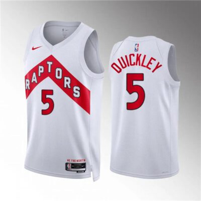 Toronto Raptors #5 Immanuel Quickley White Association Edition Stitched Basketball Jersey