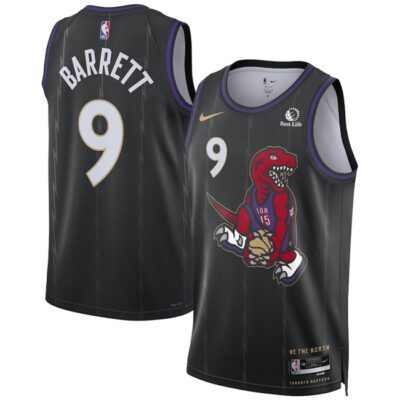 Toronto Raptors #9 RJ Barrett Black 2024/25 City Edition Stitched Basketball Jersey