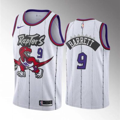 Toronto Raptors #9 RJ Barrett White Classic Edition Stitched Basketball Jersey