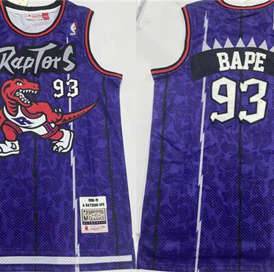 Toronto Raptors #93 Bape Purple 1998-99 Throwback Stitched Jersey