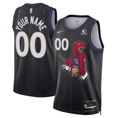 Toronto Raptors Active Player Custom Black 2024/25 City Edition Stitched Basketball Jersey