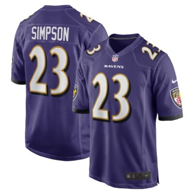 Trenton Simpson Baltimore Ravens Team Game Jersey - Purple