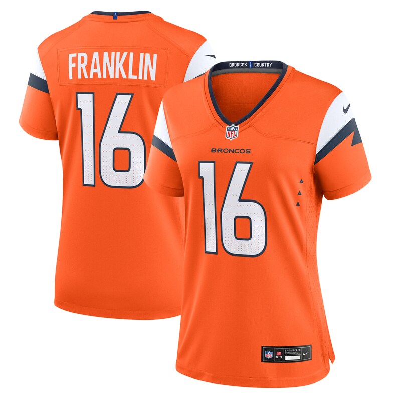 Troy Franklin Denver Broncos Women Team Game Jersey - Orange