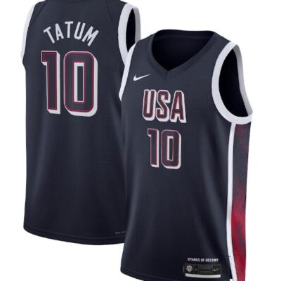 USA Basketball #10 Jayson Tatum Navy 2024 Swingman Stitched Jersey