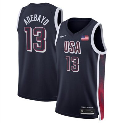 USA Basketball #13 Bam Adebayo Navy 2024 Swingman Stitched Jersey