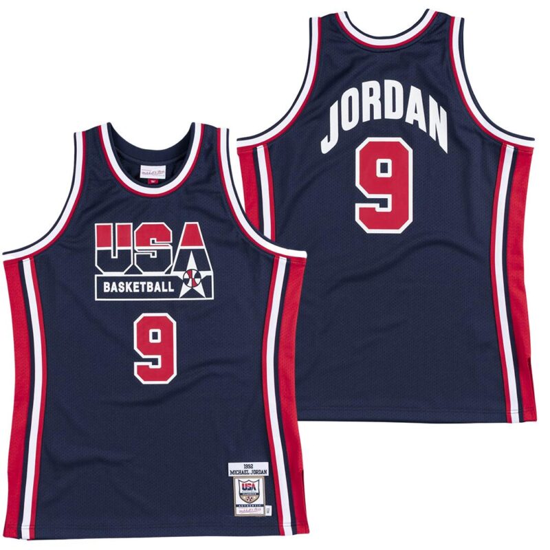 USA Basketball #9 Michael Jordan 1992 NavyThrowback Stitched Jersey