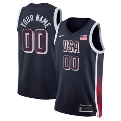 USA Basketball Active Player Custom Navy 2024 Swingman Stitched Jersey