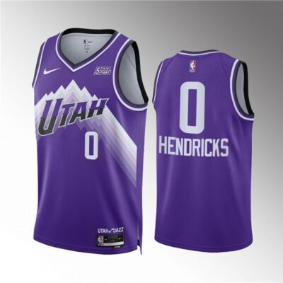 Utah Jazz #0 Taylor Hendricks Purple 2023/24 City Edition Stitched Basketball Jersey