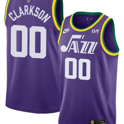 Utah Jazz #00 Jordan Clarkson Purple 2023 Classic Edition Stitched Basketball Jersey