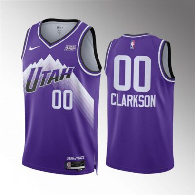 Utah Jazz #00 Jordan Clarkson Purple 2023/24 City Edition Stitched Basketball Jersey